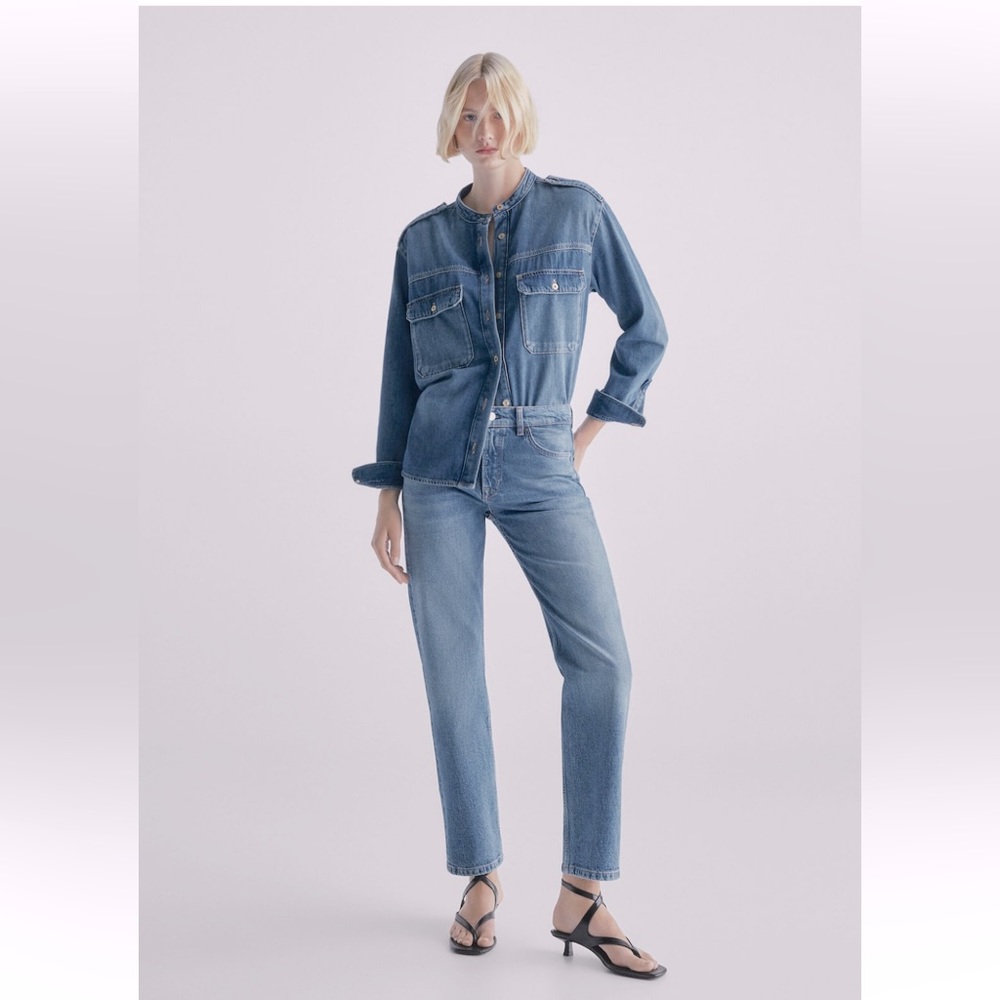 NEW MASSIMO DUTTI STRAIGHT FIT COMFORT MID-RISE JEANS SIZE 6